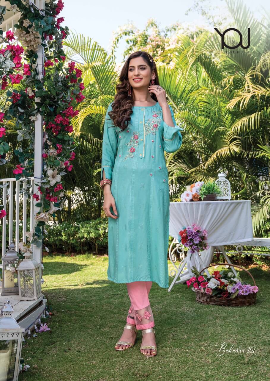 Wanna Bahara Fancy Ethnic Wear Hand Work Kurti With Bottom Collection